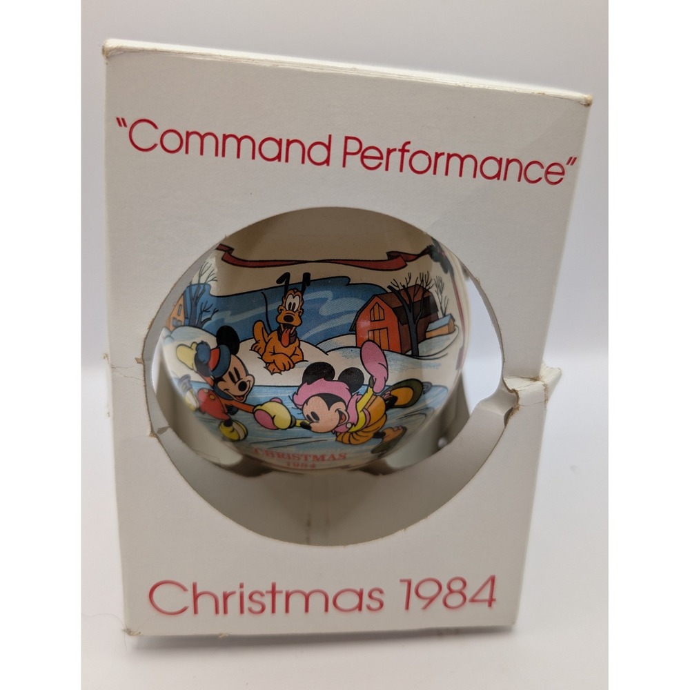 Vintage 1984 Disney "Command Performance" Christmas Bauble Ornament Mickey Mouse
